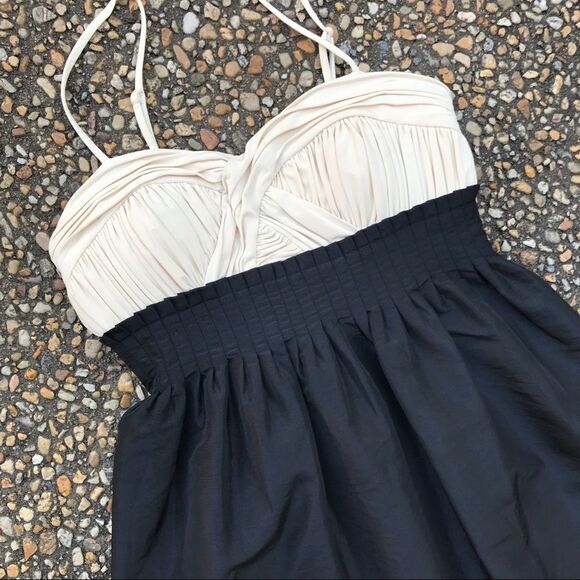 NWT MaxandCleo ruched Black white party dress 2 - Picture 1 of 5